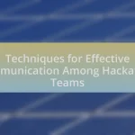Techniques for Effective Communication Among Hackathon Teams