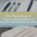 The Psychology of Team Collaboration in High-Pressure Hackathon Environments