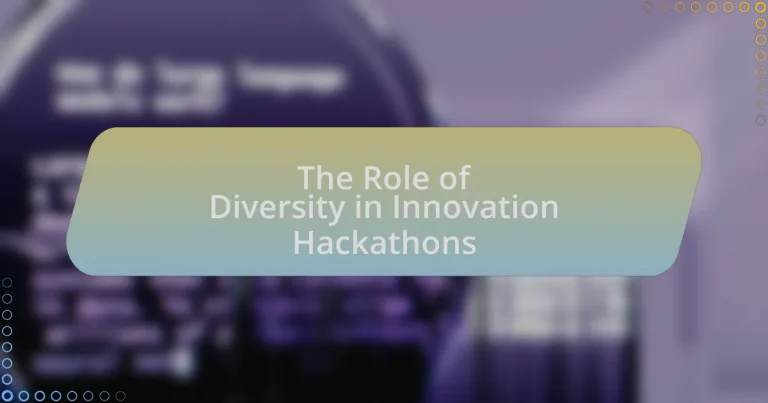 The Role of Diversity in Innovation Hackathons