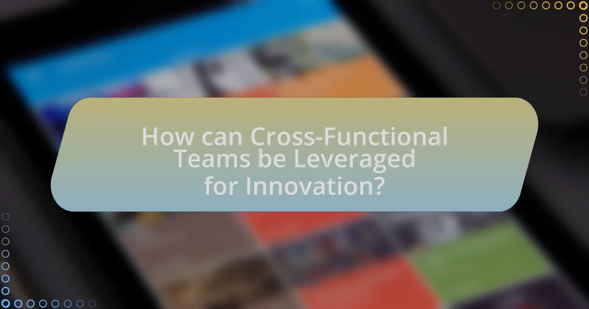 How can Cross-Functional Teams be Leveraged for Innovation?