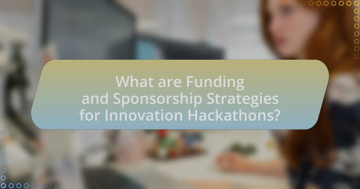 What are Funding and Sponsorship Strategies for Innovation Hackathons?