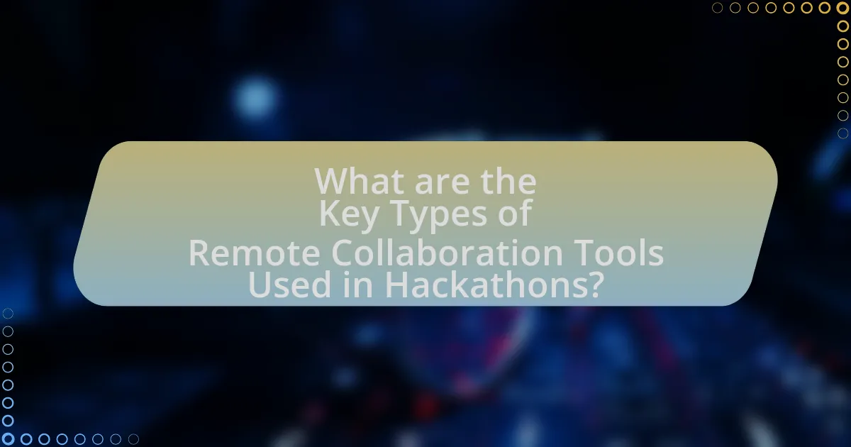 What are the Key Types of Remote Collaboration Tools Used in Hackathons?