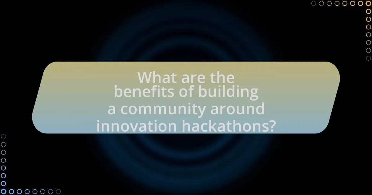What are the benefits of building a community around innovation hackathons?