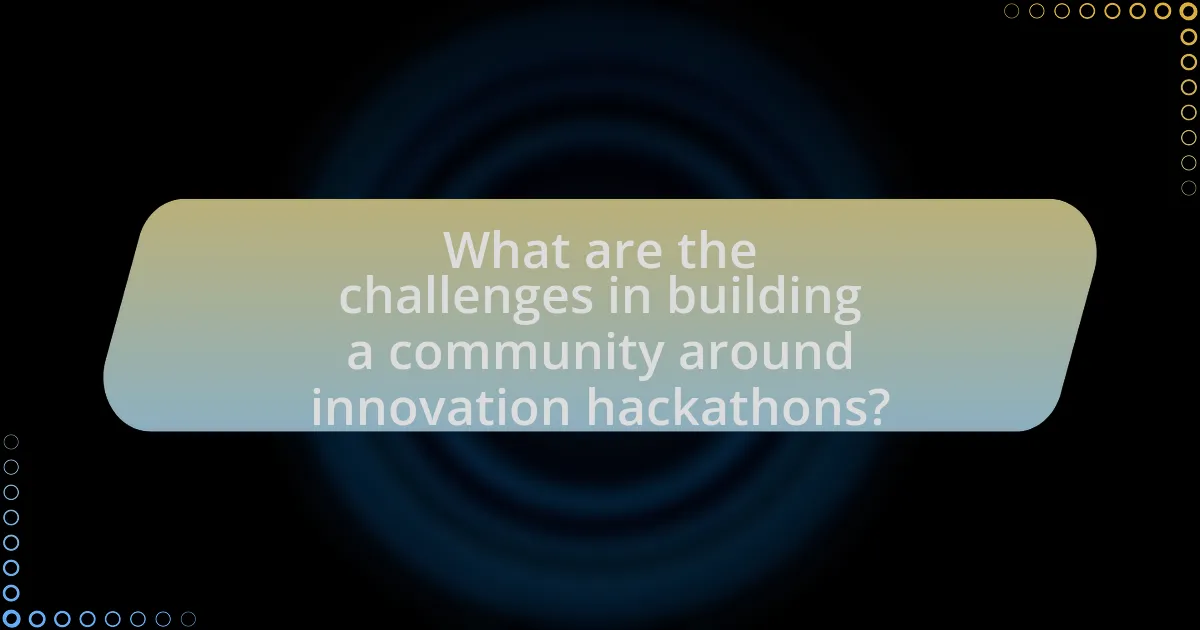 What are the challenges in building a community around innovation hackathons?
