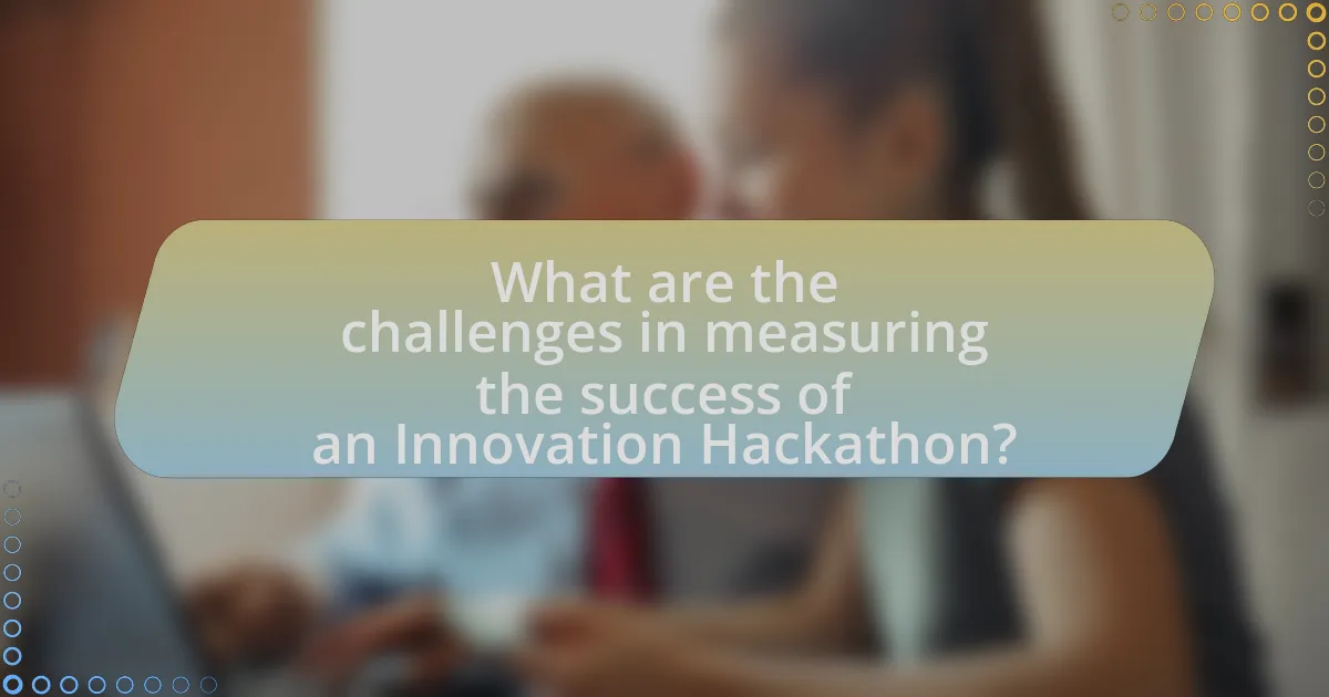What are the challenges in measuring the success of an Innovation Hackathon?