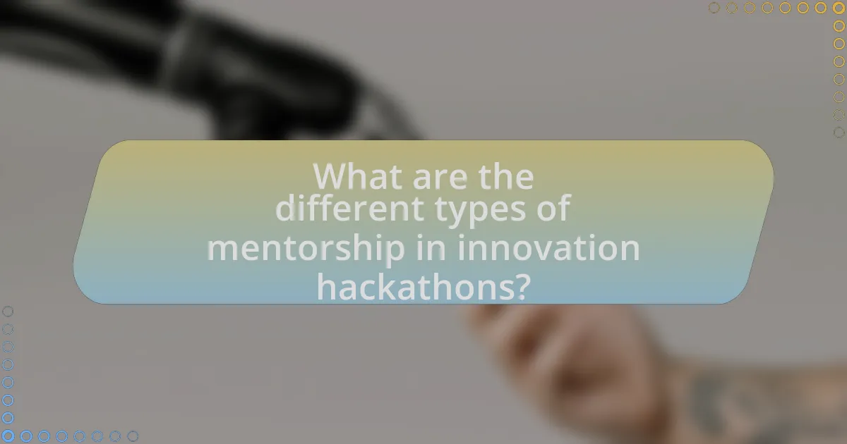 What are the different types of mentorship in innovation hackathons?