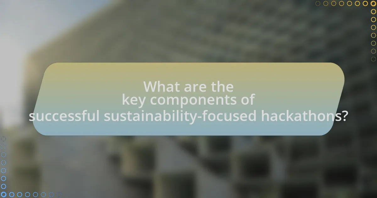 What are the key components of successful sustainability-focused hackathons?