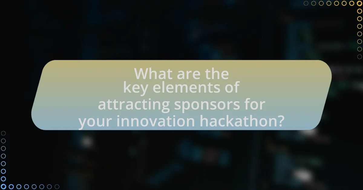 What are the key elements of attracting sponsors for your innovation hackathon?