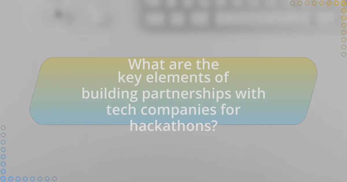 What are the key elements of building partnerships with tech companies for hackathons?
