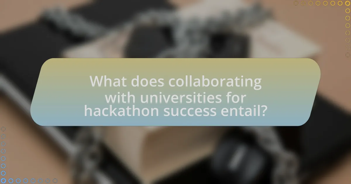 What does collaborating with universities for hackathon success entail?