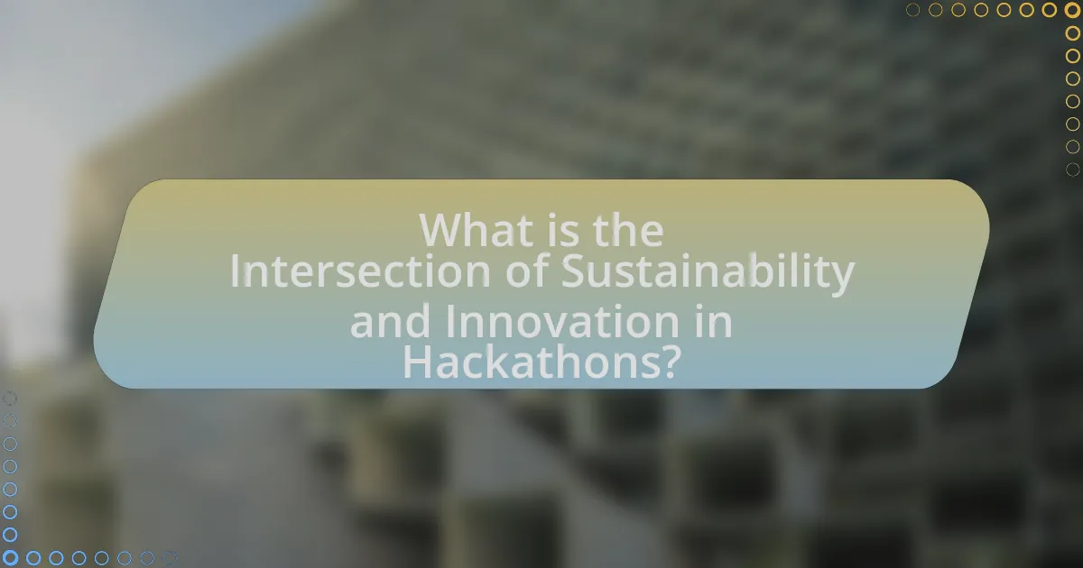 What is the Intersection of Sustainability and Innovation in Hackathons?