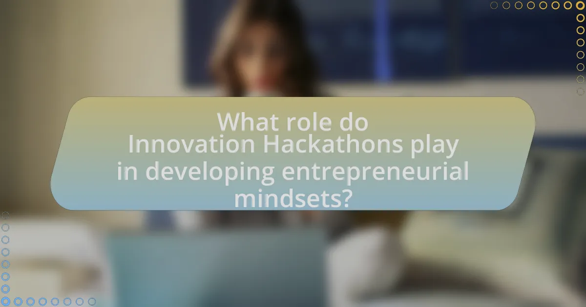 What role do Innovation Hackathons play in developing entrepreneurial mindsets?