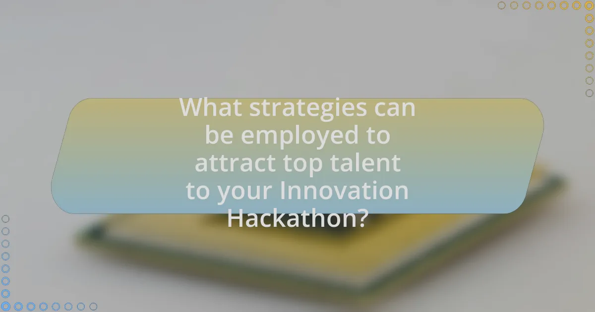 What strategies can be employed to attract top talent to your Innovation Hackathon?
