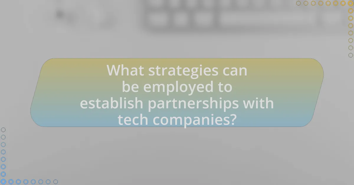 What strategies can be employed to establish partnerships with tech companies?