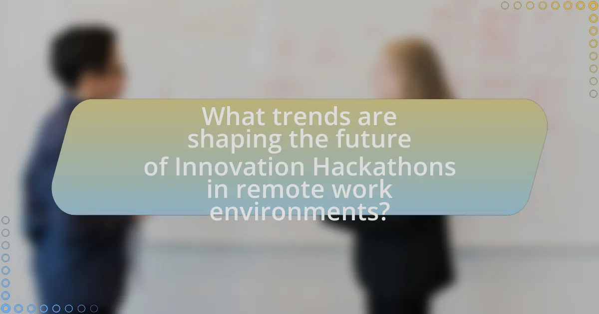 What trends are shaping the future of Innovation Hackathons in remote work environments?